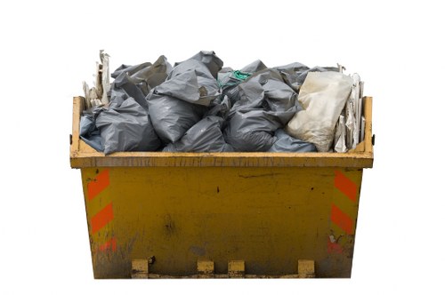 Professional team organizing and clearing a garage
