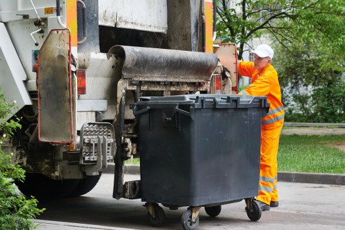 Professional waste management team in action